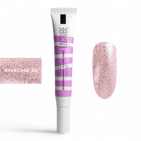 ROSE GOLD micro Glitter eco-friendly 15 ML ROSE 50 UNIKO złoty różowy